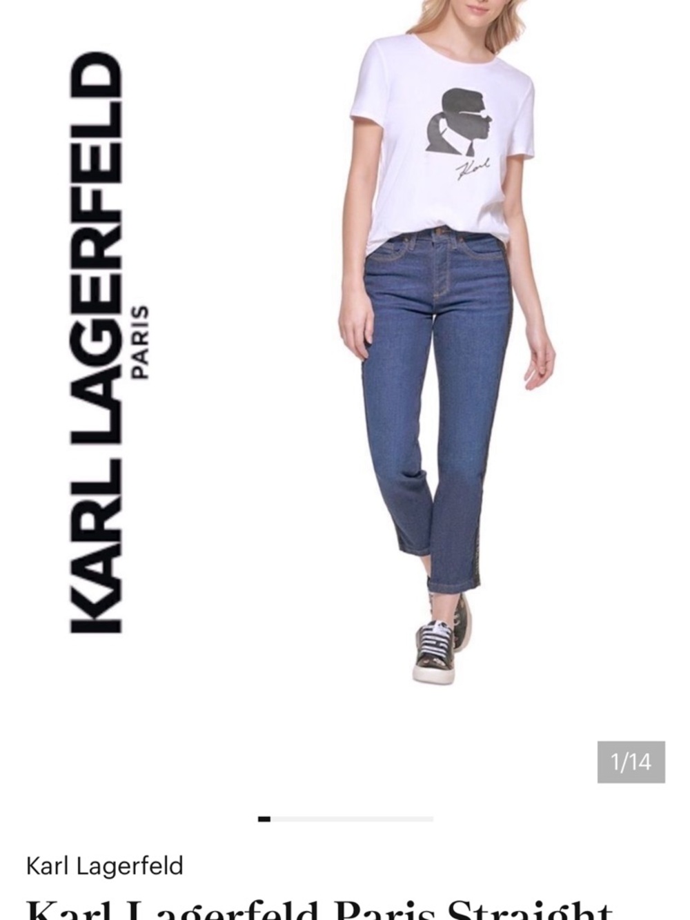 Karl Lagerfeld Paris Straight Leg Light Wash Denim Jeans